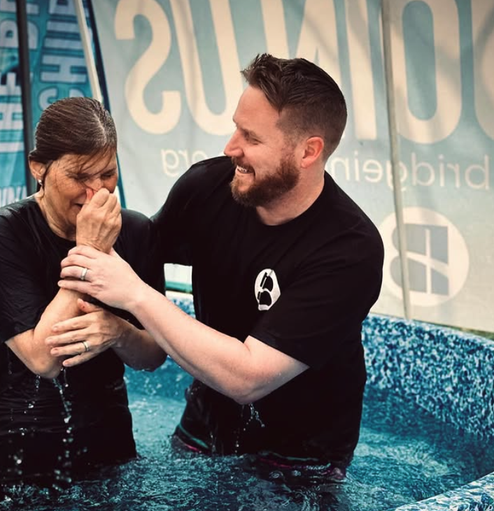 A baptism celebrated at The Bridge Church.